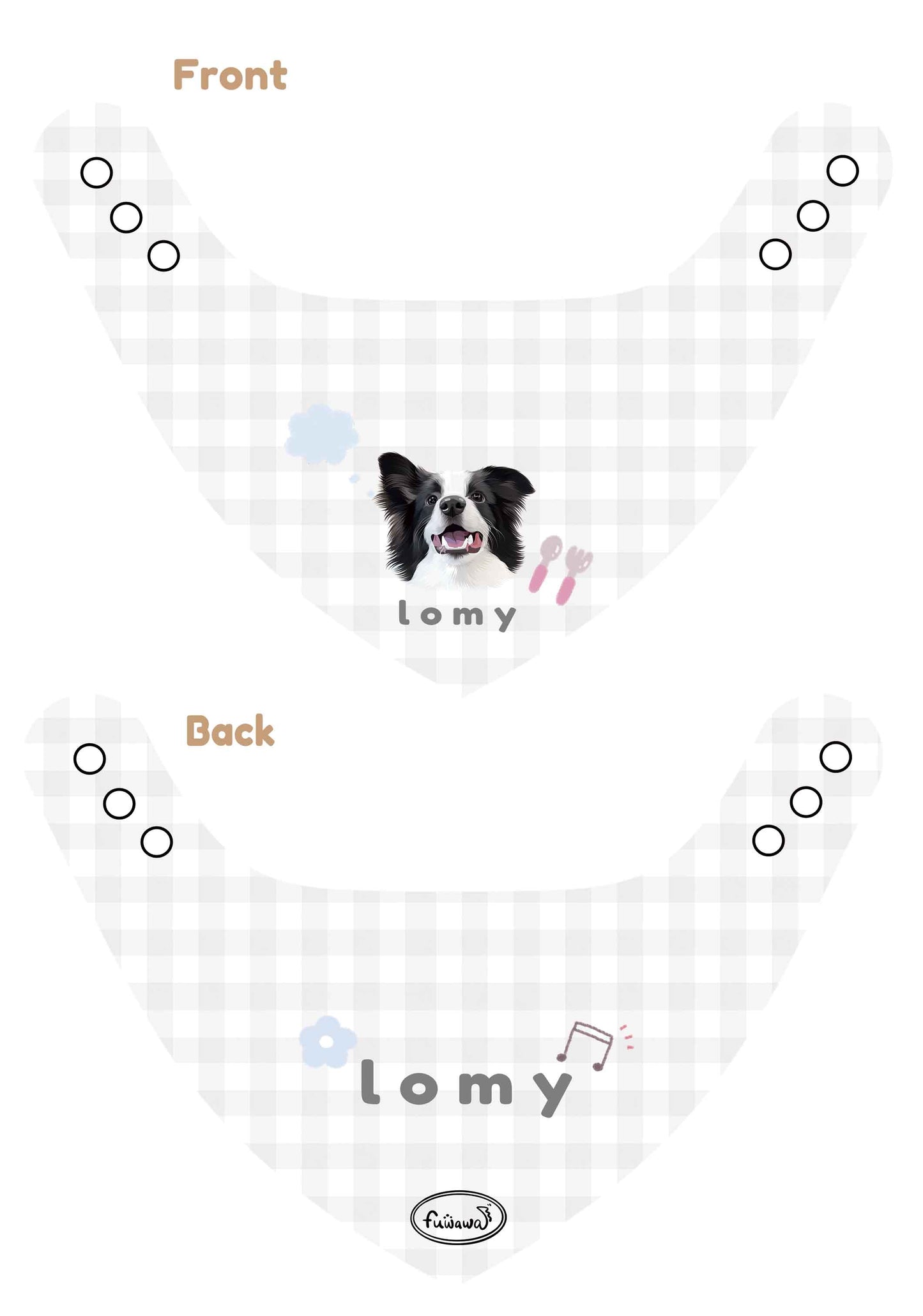 100% Cottom Customized Pet Bandana Bibs