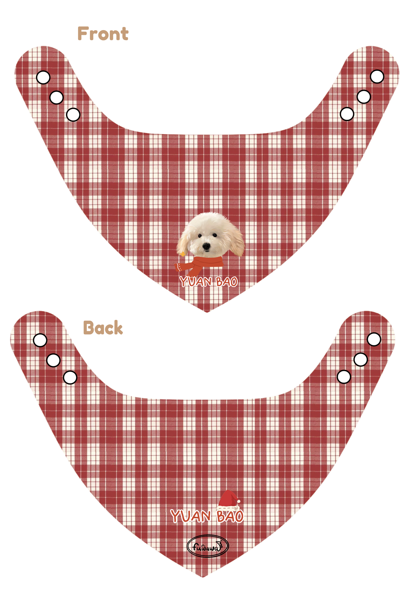 100% Cotton Customized Pet Bandana Bibs