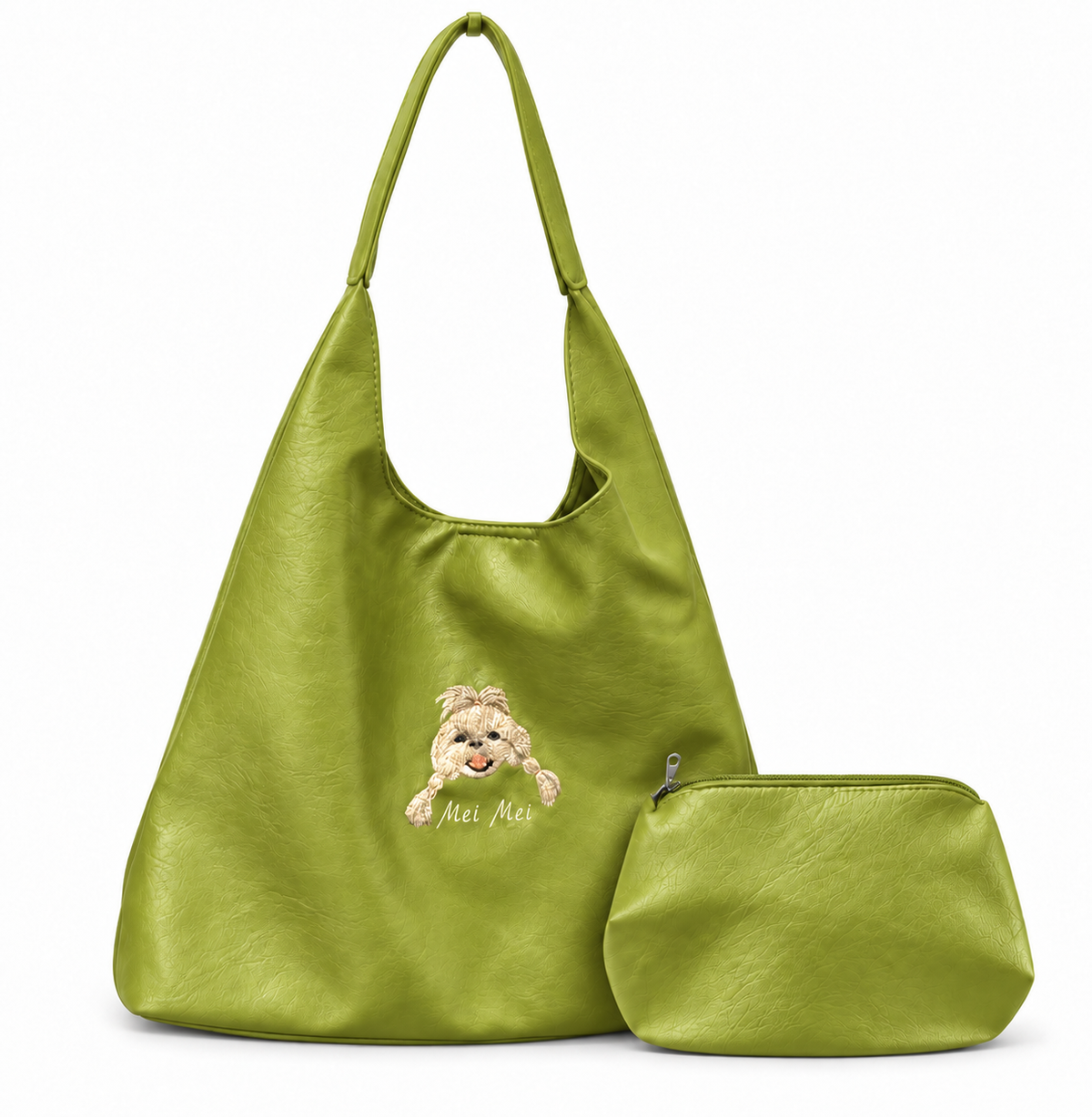 Fuwawa - Custom Pet PU Leather Shoulder Bag Set