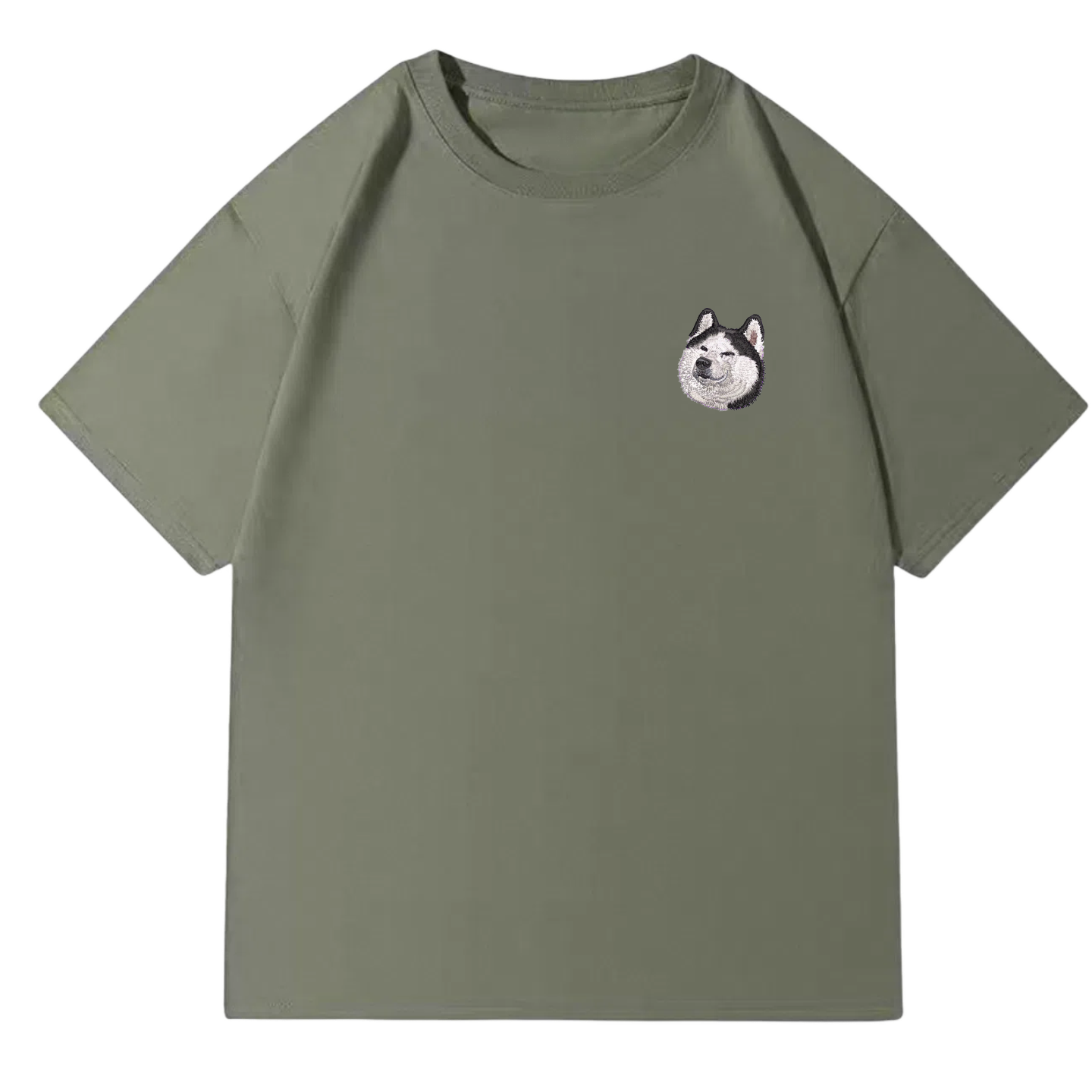 Customized Pet Portrait Embroidery T Shirt - 1 Portrait