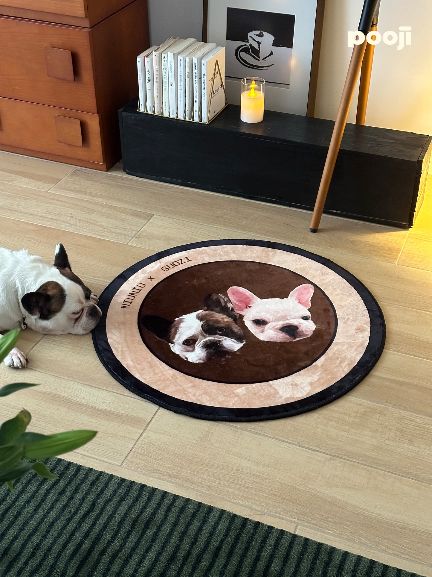 Pooji - Custom Pet Portrait Rug - Round
