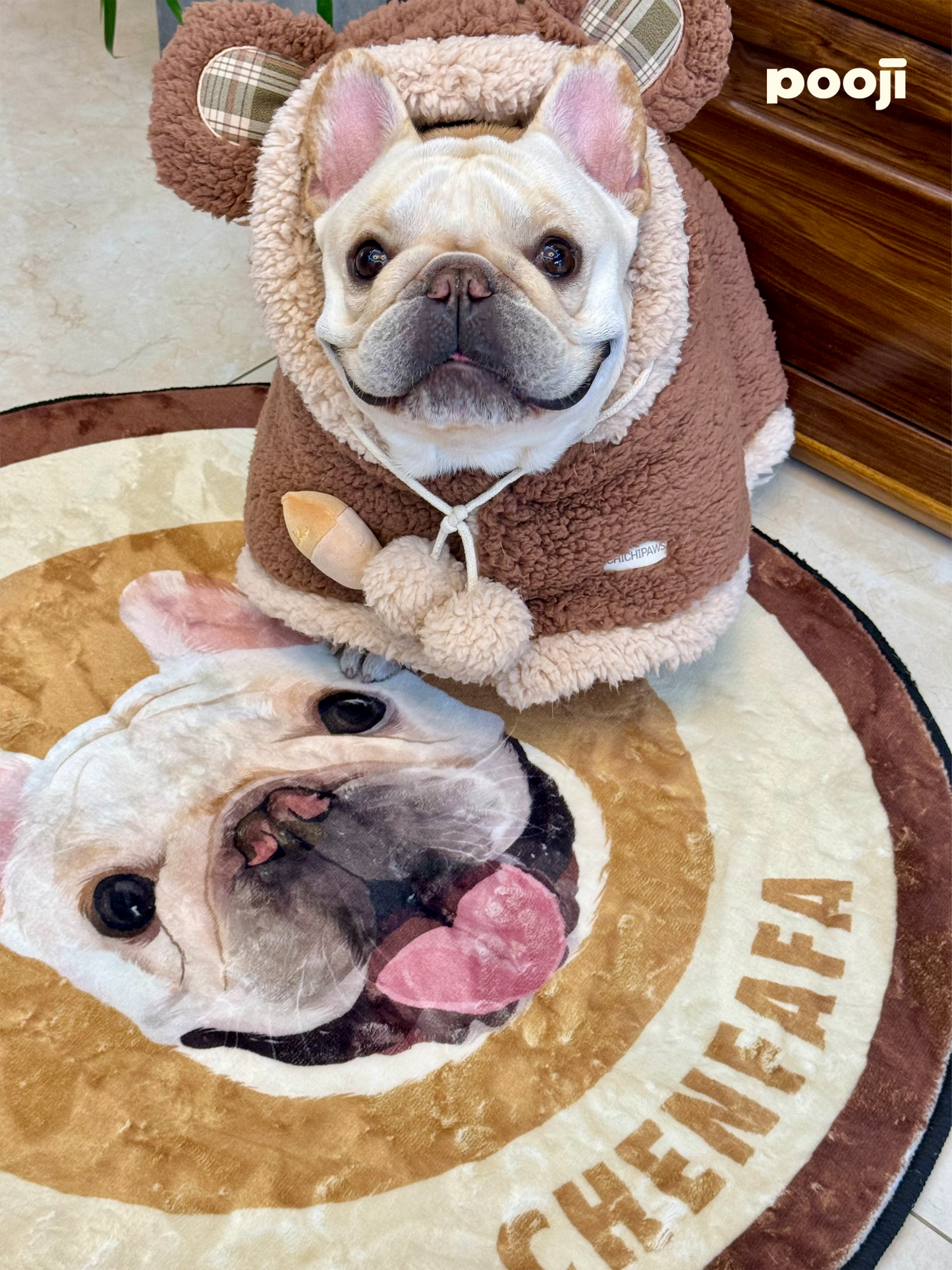 Pooji - Custom Pet Portrait Rug - Round
