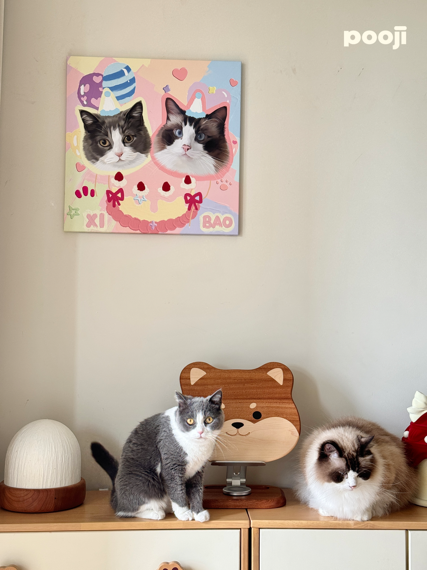 Pooji - Custom Pet Framed Giclee Art - Square