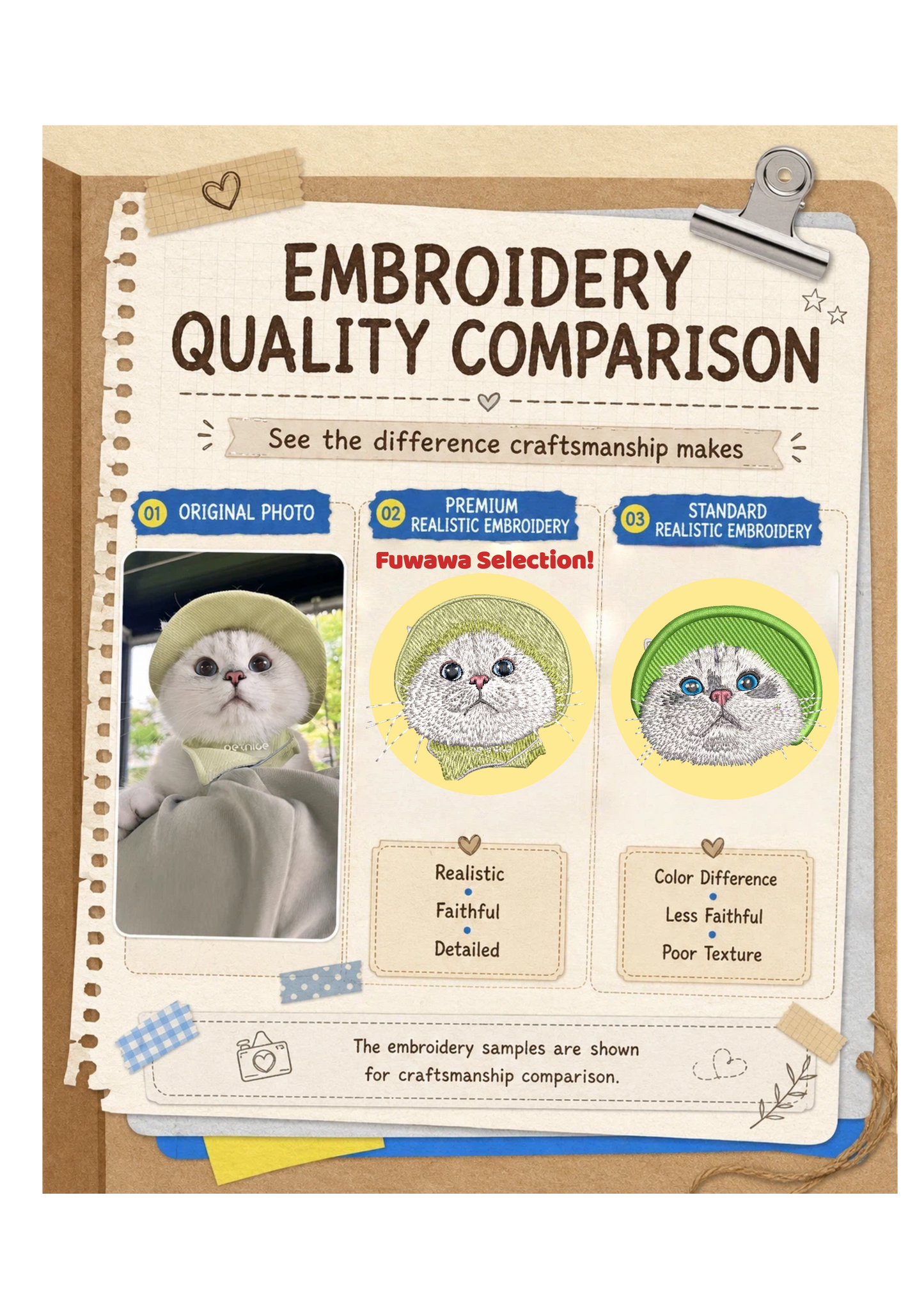 Fuwawa - Customized Pet Portrait Embroidery Cap