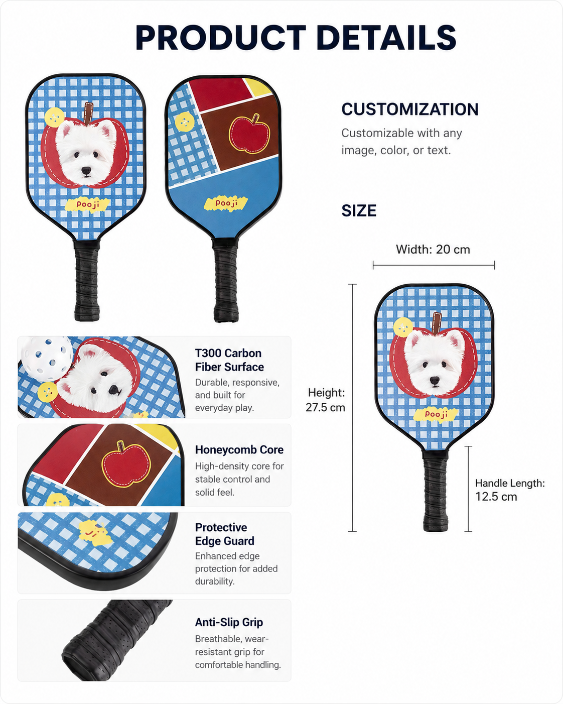 Pooji - Custom Pet Carbon Fiber Paddle