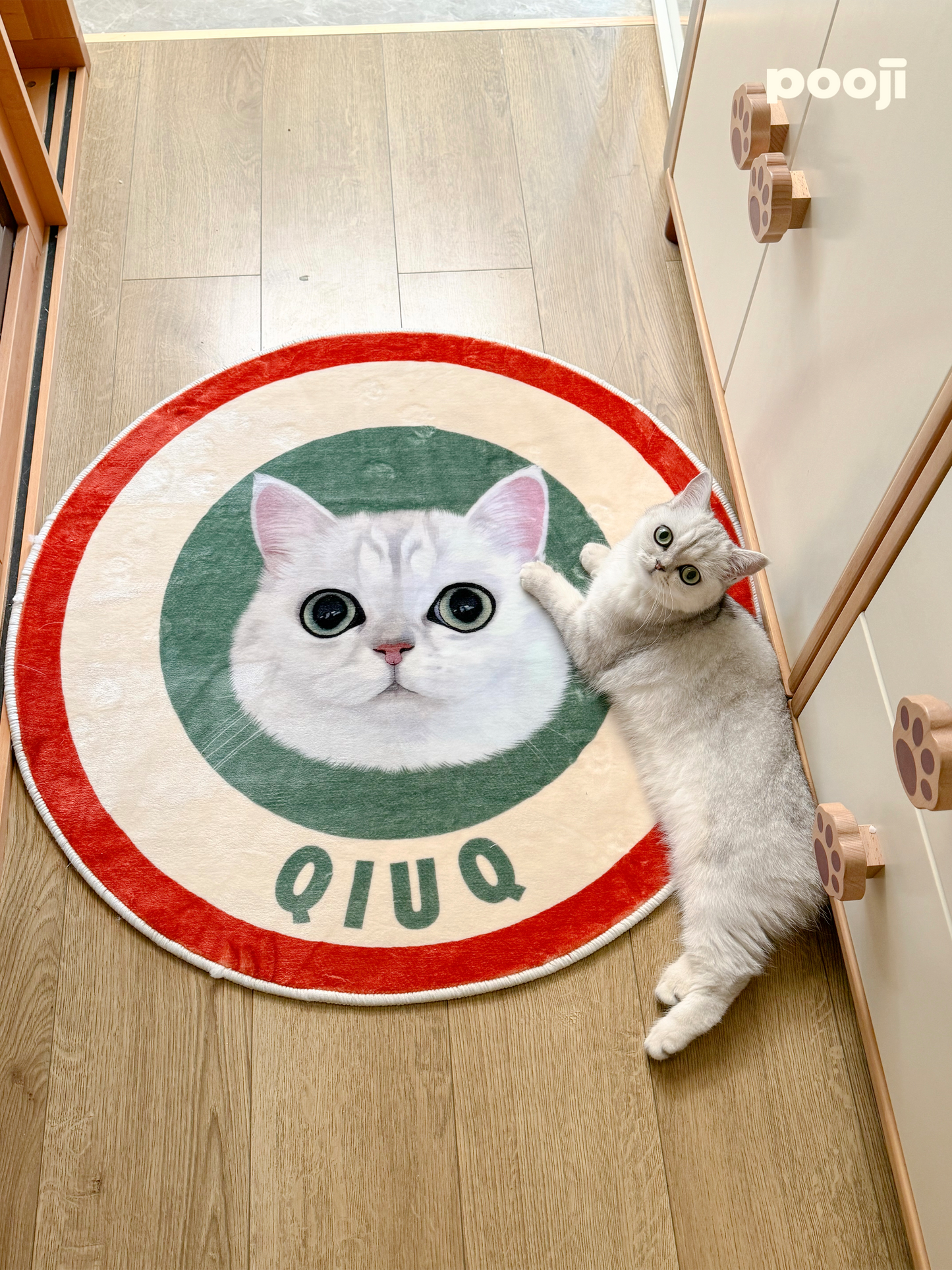 Pooji - Custom Pet Portrait Rug - Round