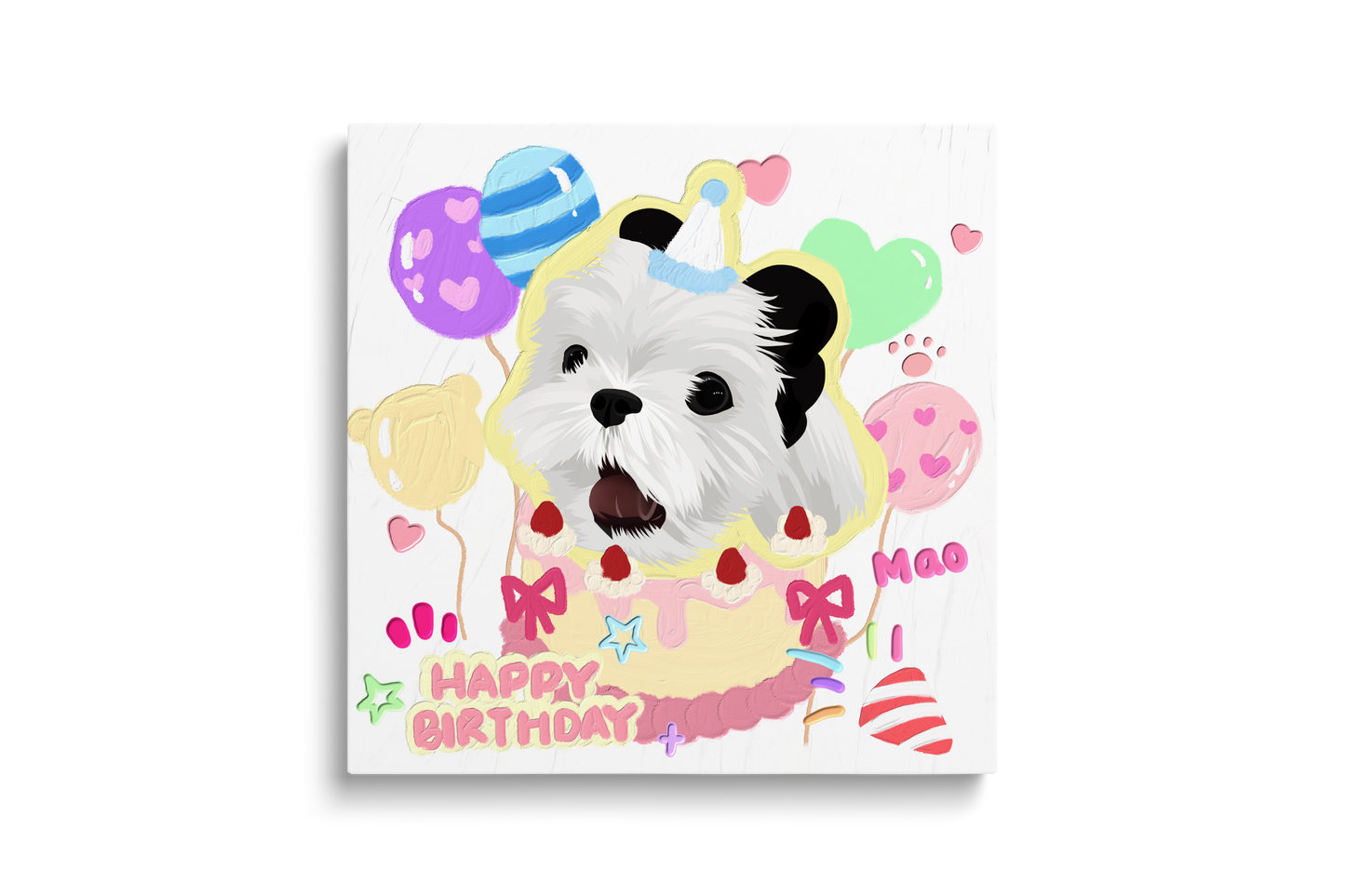 Pooji - Custom Pet Framed Giclee Art - Square