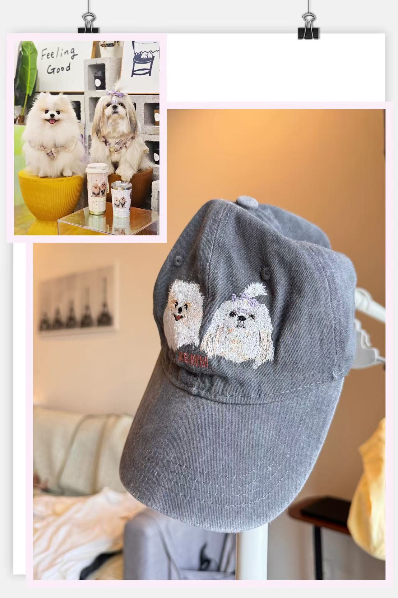 Customized Pet Portrait Embroidery Cap