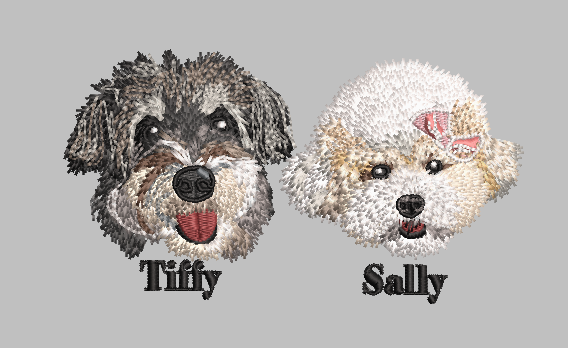 Customized Pet Portrait Embroidery T Shirt - 1 Portrait