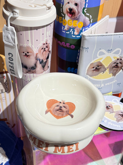 Customized Pet Face Ceramic Low-Foot Bowl