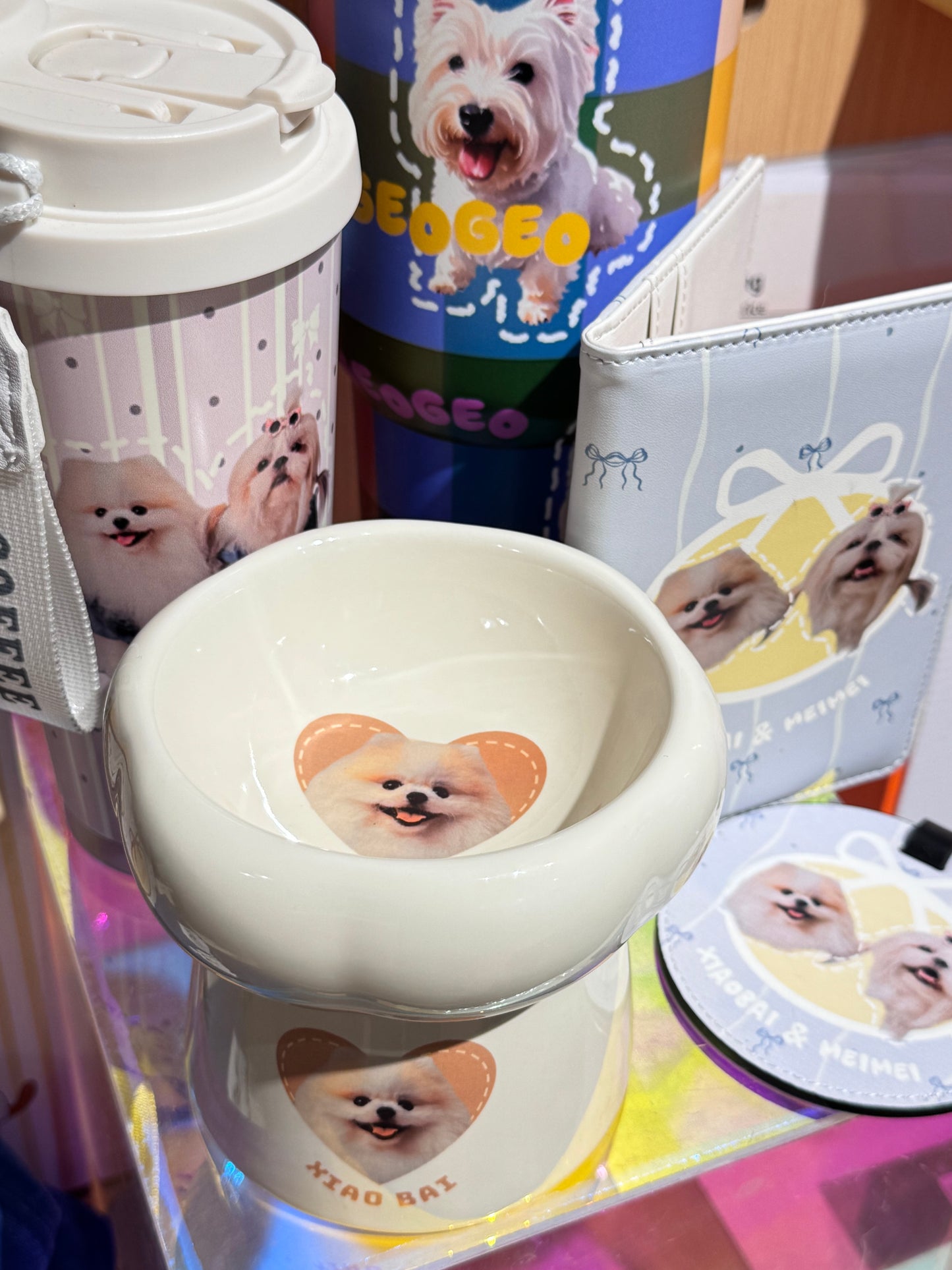 Customized Pet Face Ceramic High-Foot Bowl