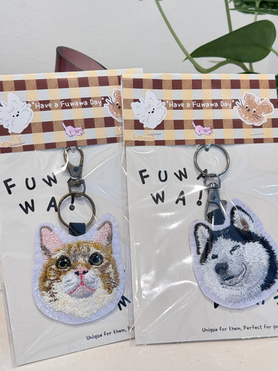 Pet Portrait Emboridery Key Chain