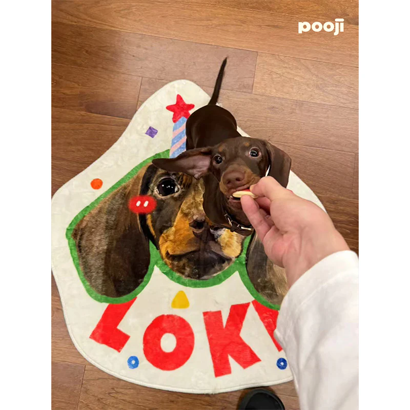 Pooji - Custom Pet Portrait Rug - Silhouette