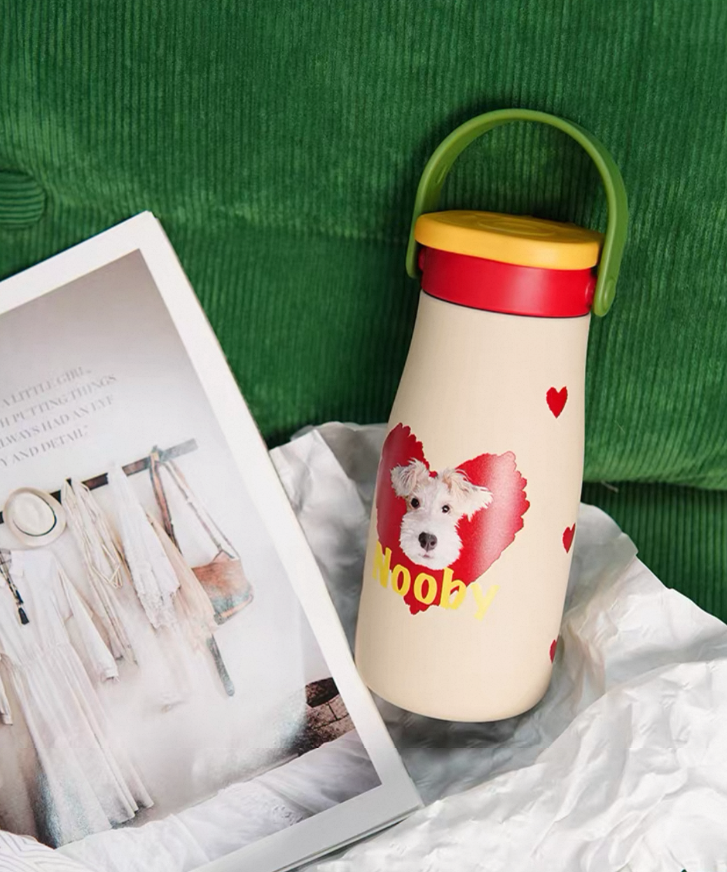 Pooji - 600ml Pet Customize Chubby Insulated Stainless Steel Handle Water Bottle