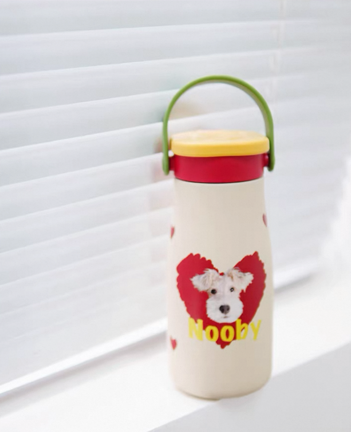 Pooji - 600ml Pet Customize Chubby Insulated Stainless Steel Handle Water Bottle