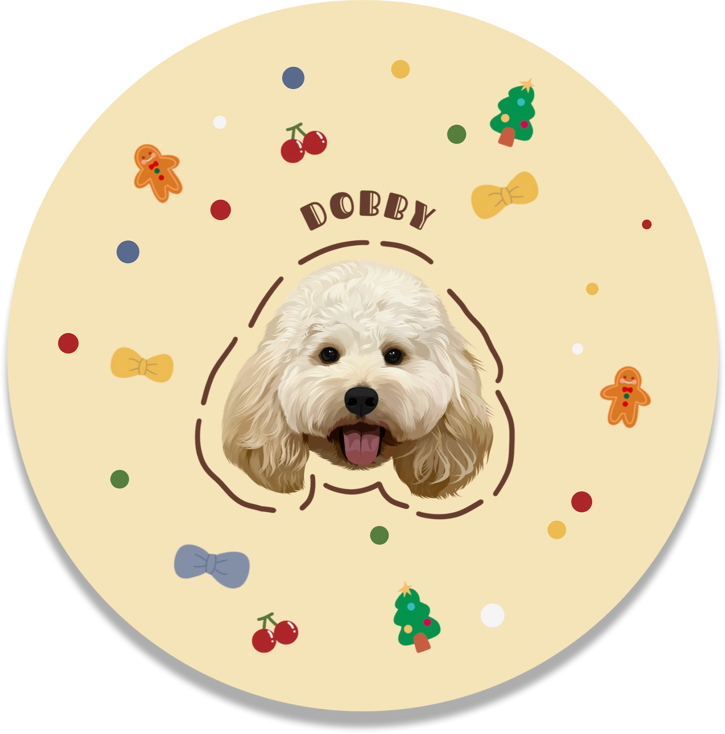 Pooji - Custom Pet Portrait Rug - Round
