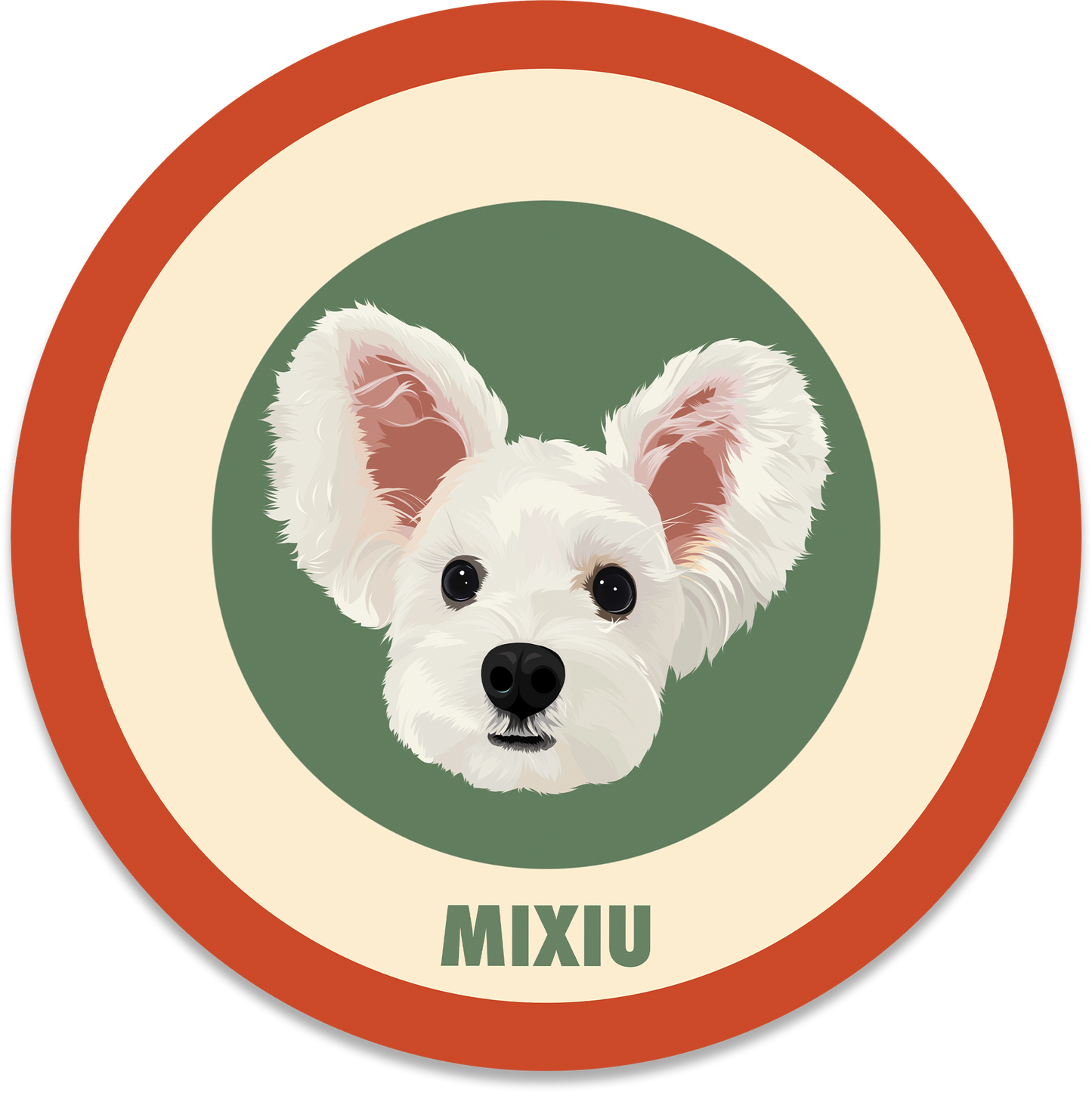 Pooji - Custom Pet Portrait Rug - Round