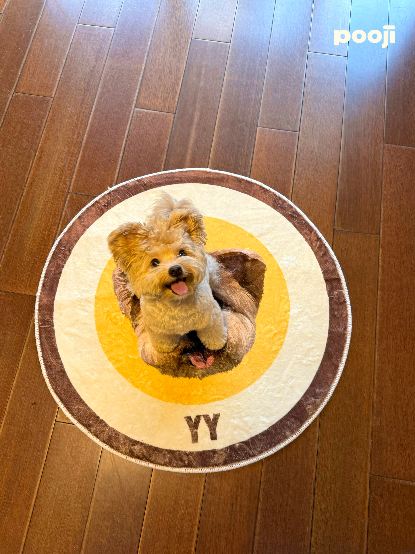 Pooji - Custom Pet Portrait Rug - Round