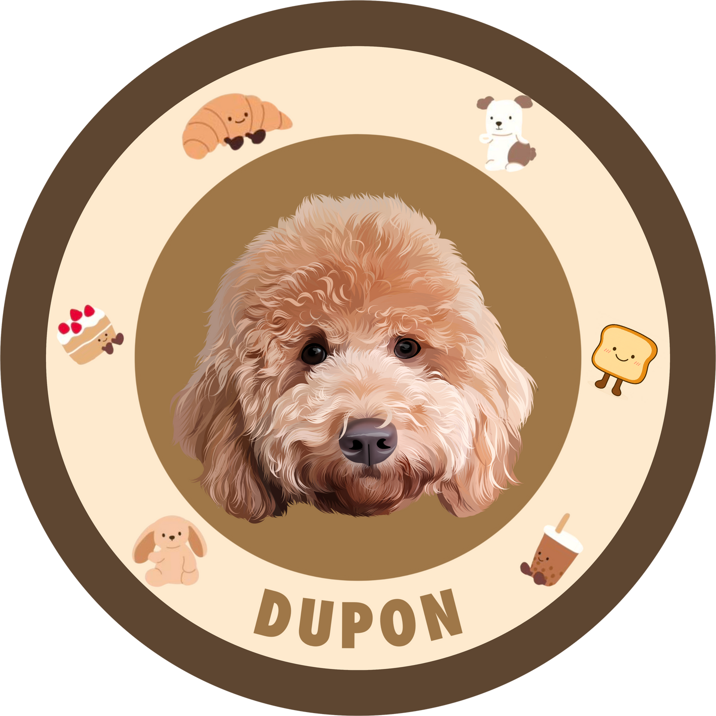 Pooji - Custom Pet Portrait Rug - Round