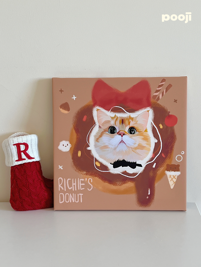 Pooji - Custom Pet Framed Giclee Art - Square