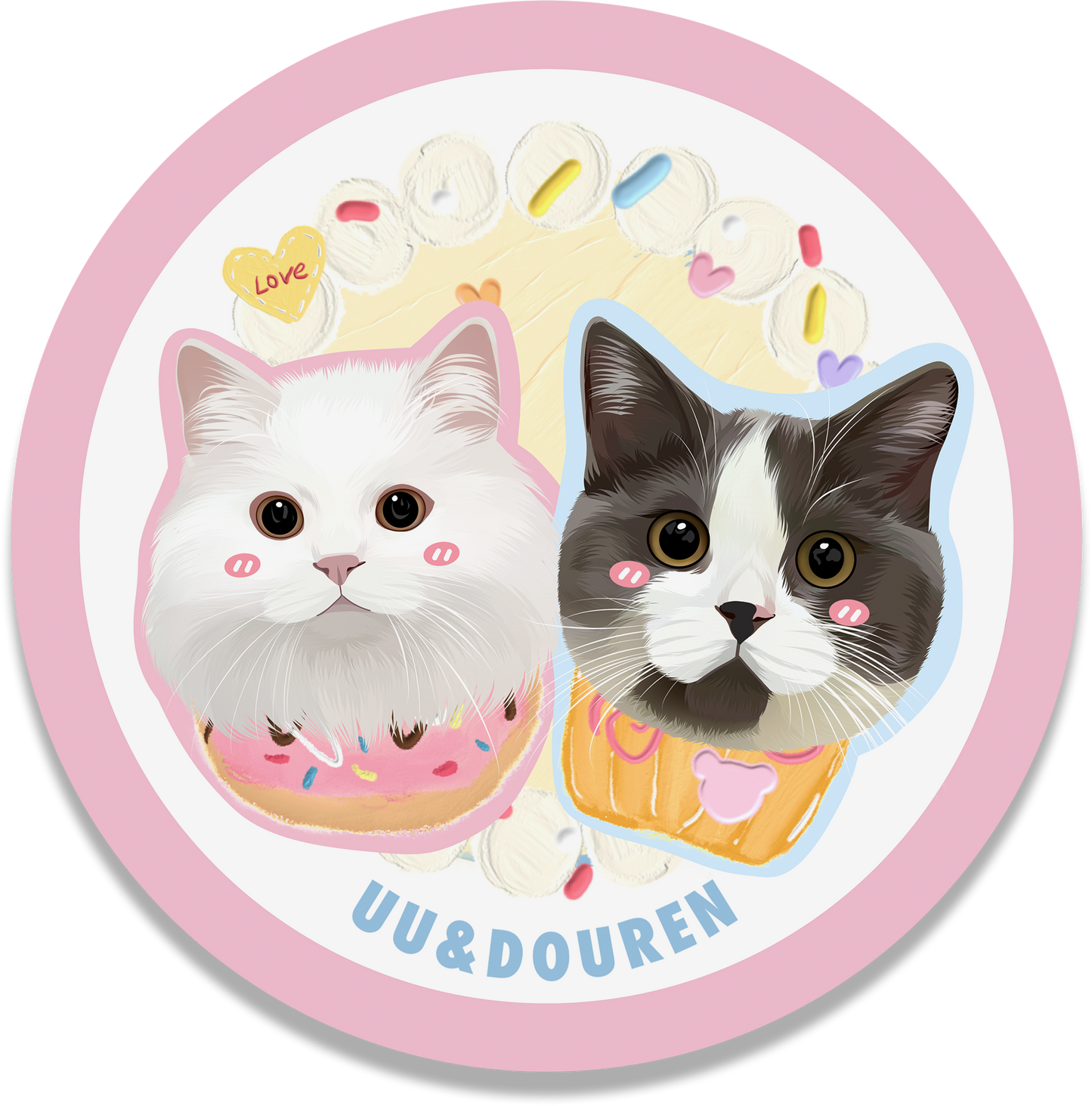 Pooji - Custom Pet Portrait Rug - Round