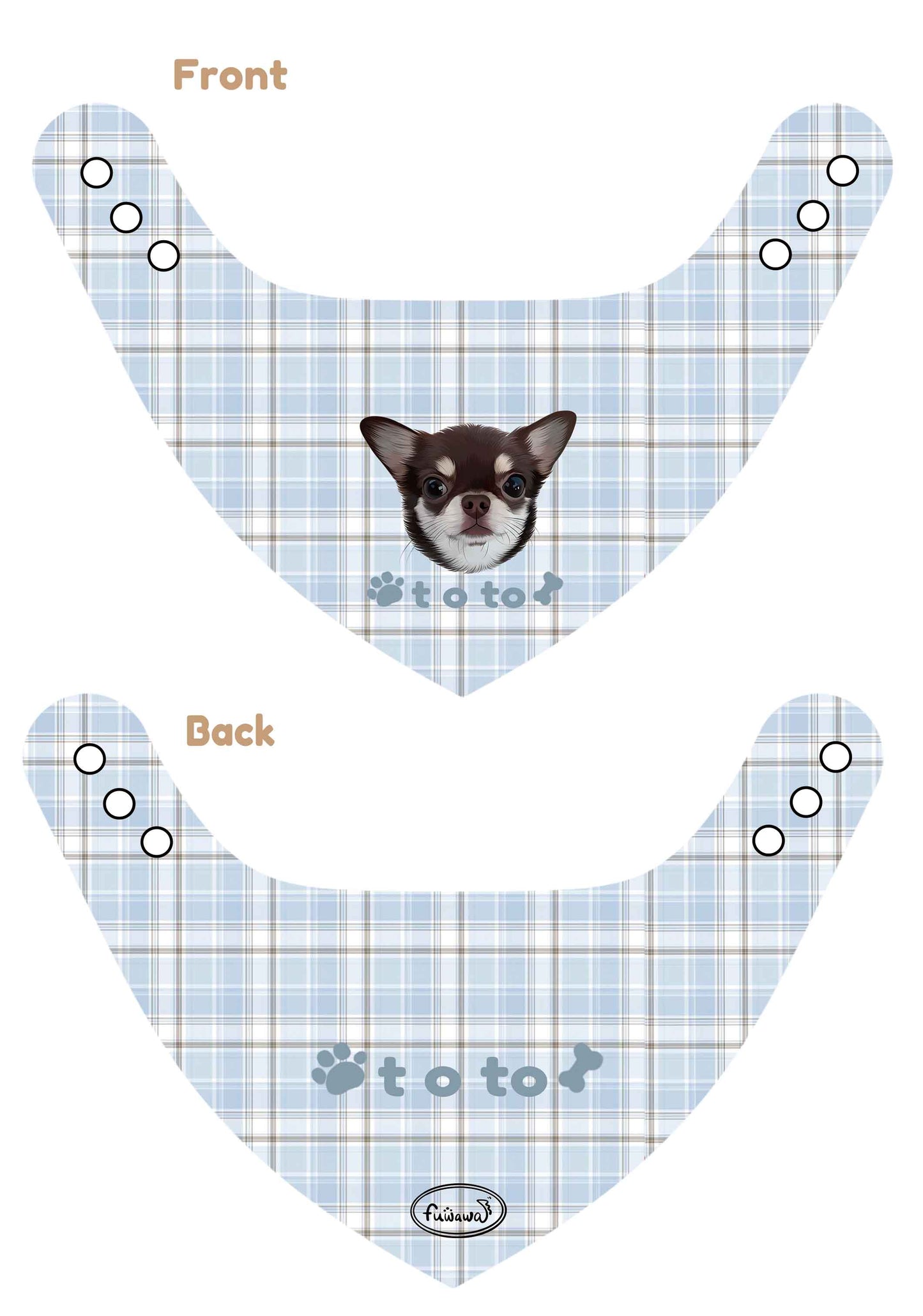 100% Cottom Customized Pet Bandana Bibs