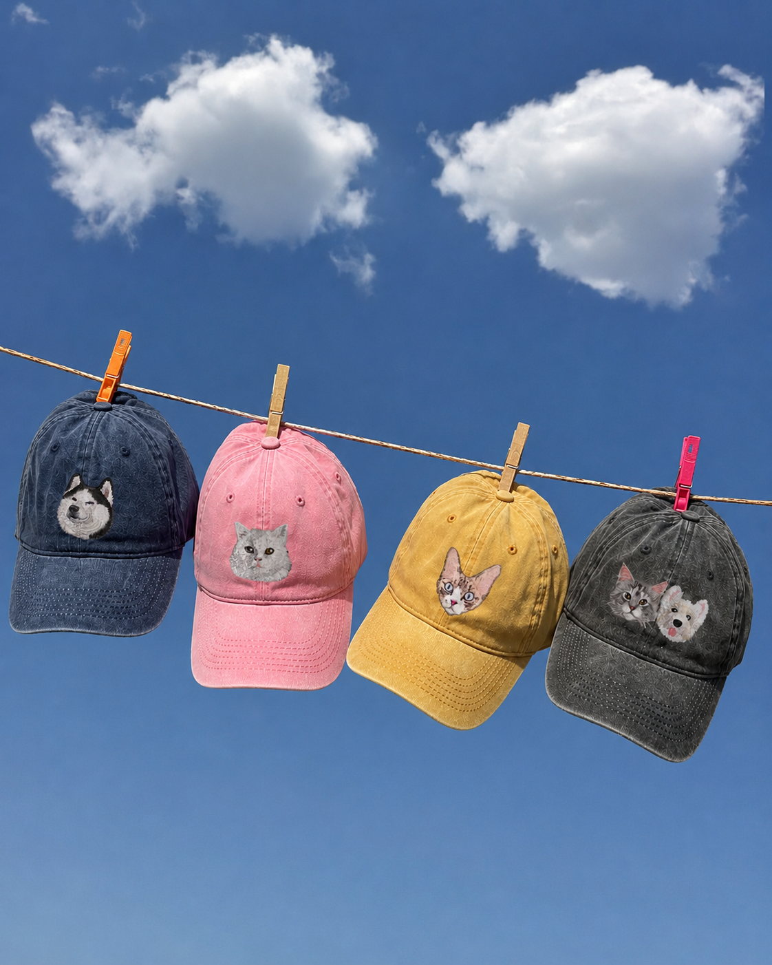 Customized Pet Portrait Embroidery Cap