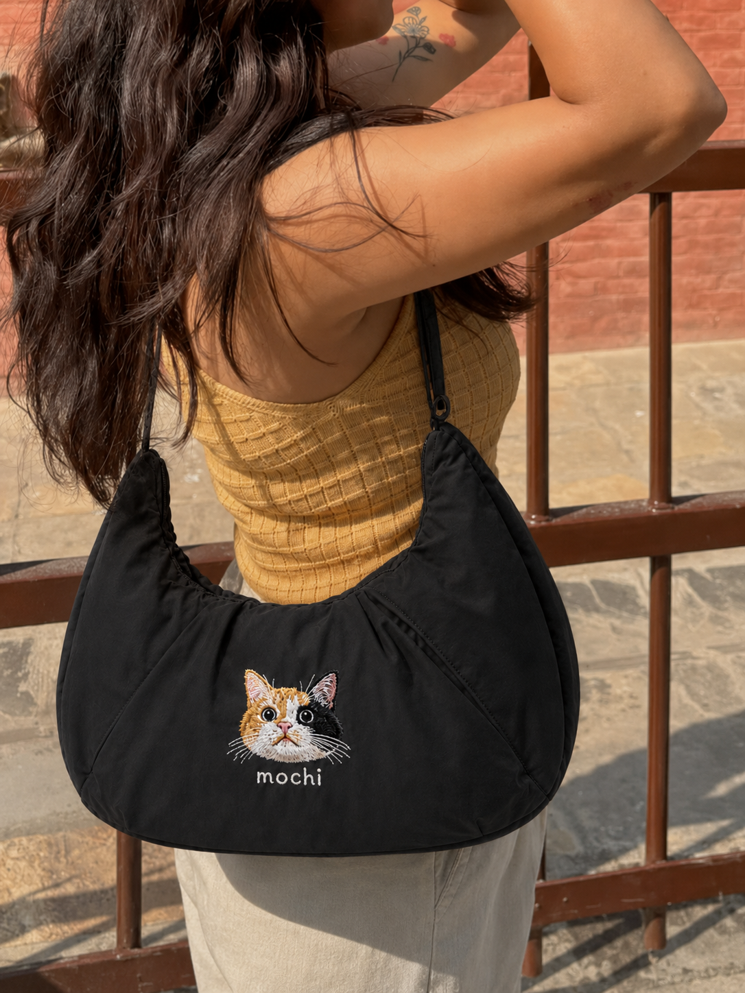 Fuwawa - Big Customize Pet Embroidery Bag Shoulder Bag Crossbody Bag