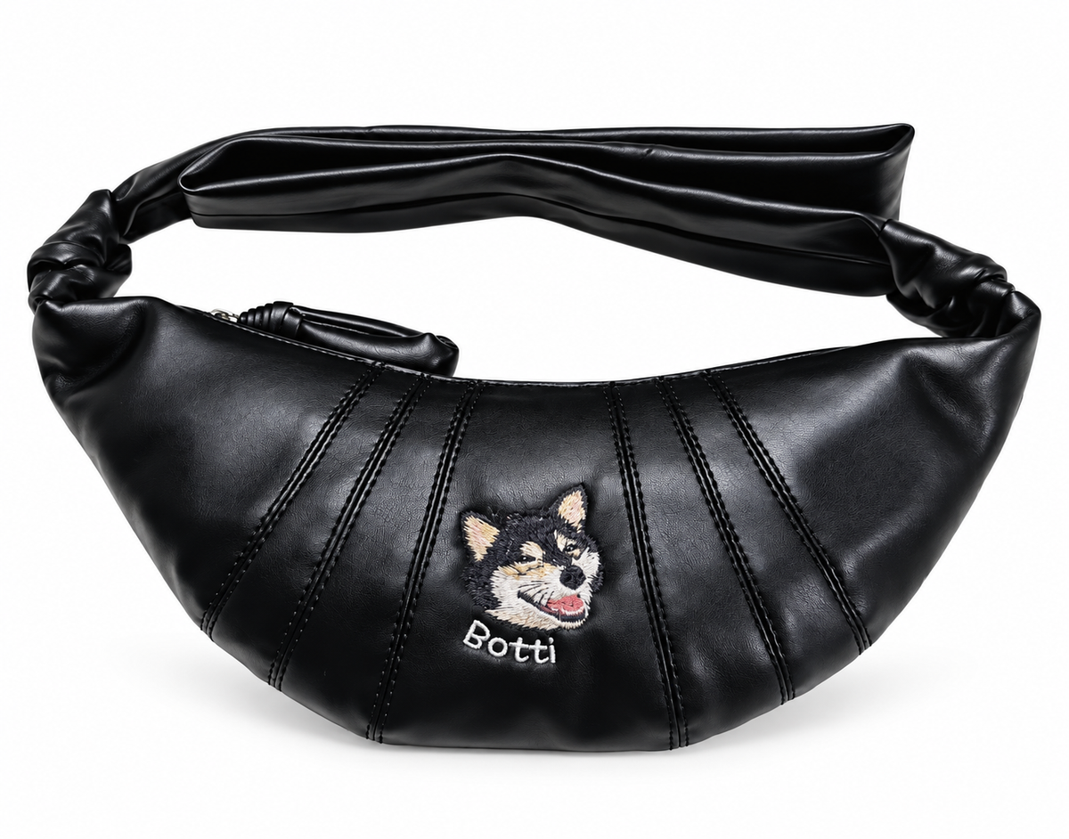 Fuwawa - Embroidery PU Leather Crossiant Bag