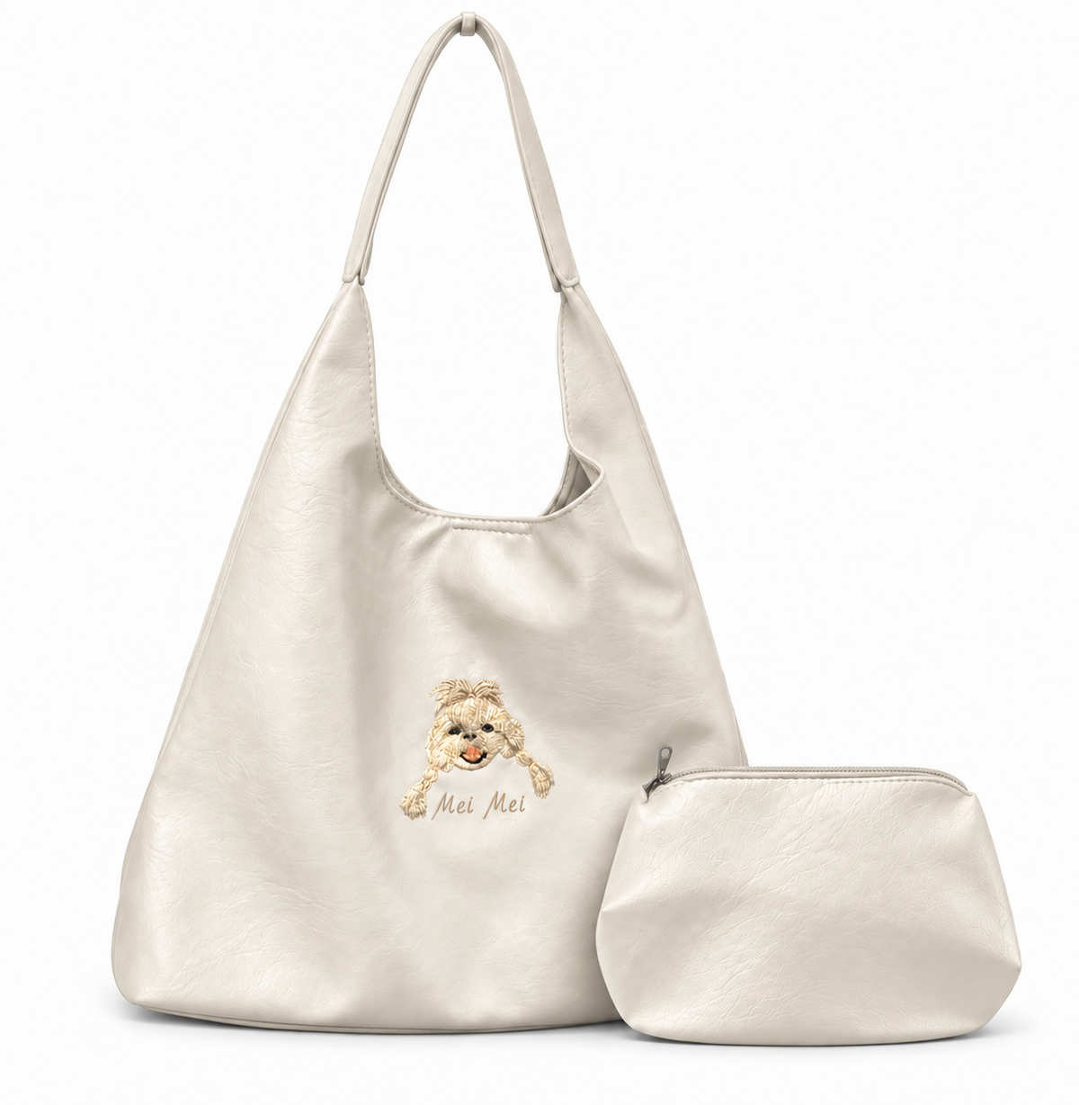 Fuwawa - Custom Pet PU Leather Shoulder Bag Set