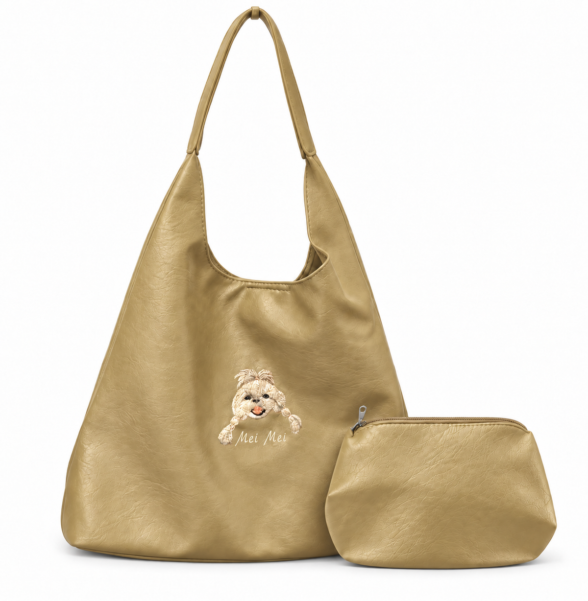 Fuwawa - Custom Pet PU Leather Shoulder Bag Set