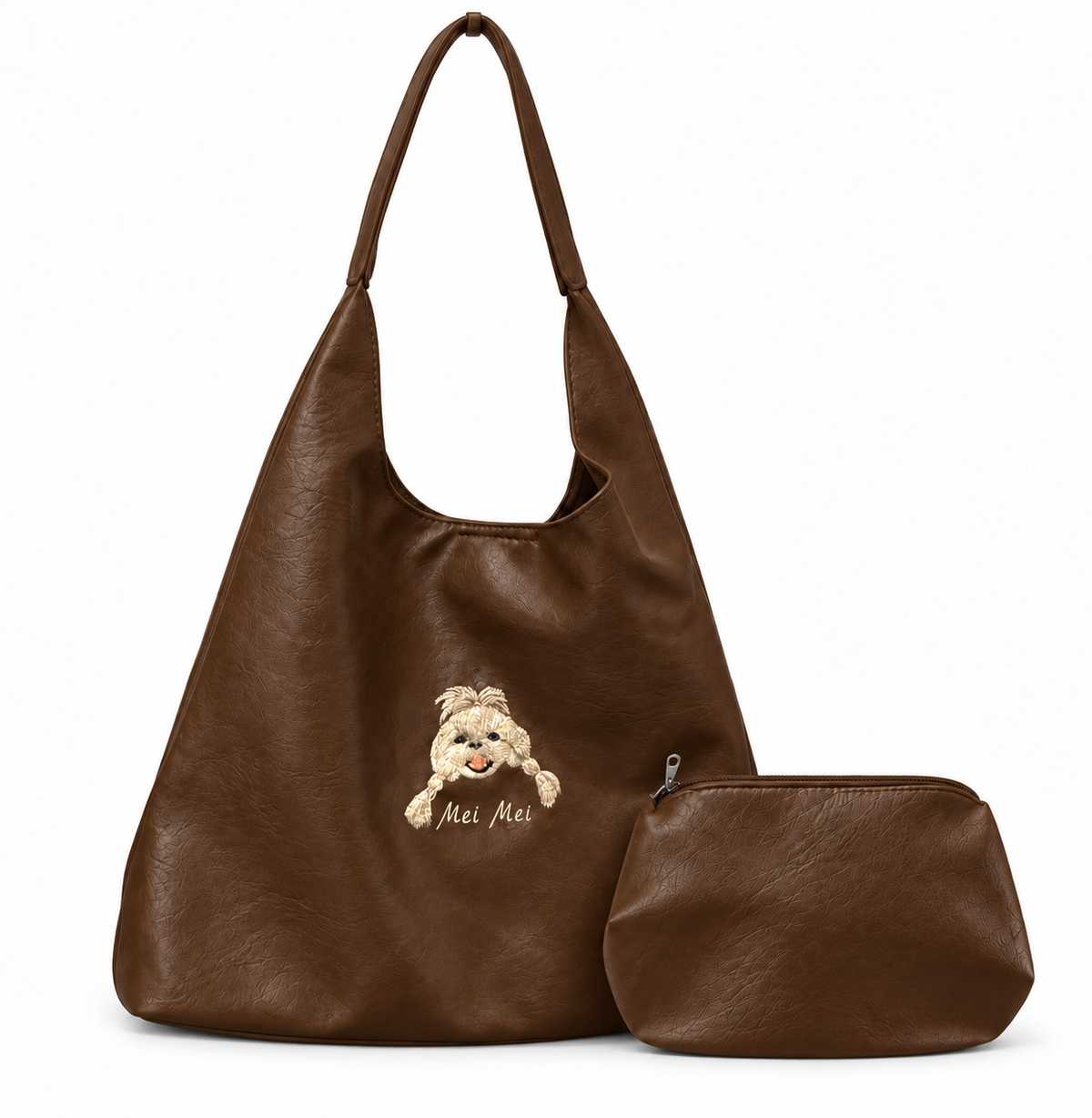 Fuwawa - Custom Pet PU Leather Shoulder Bag Set