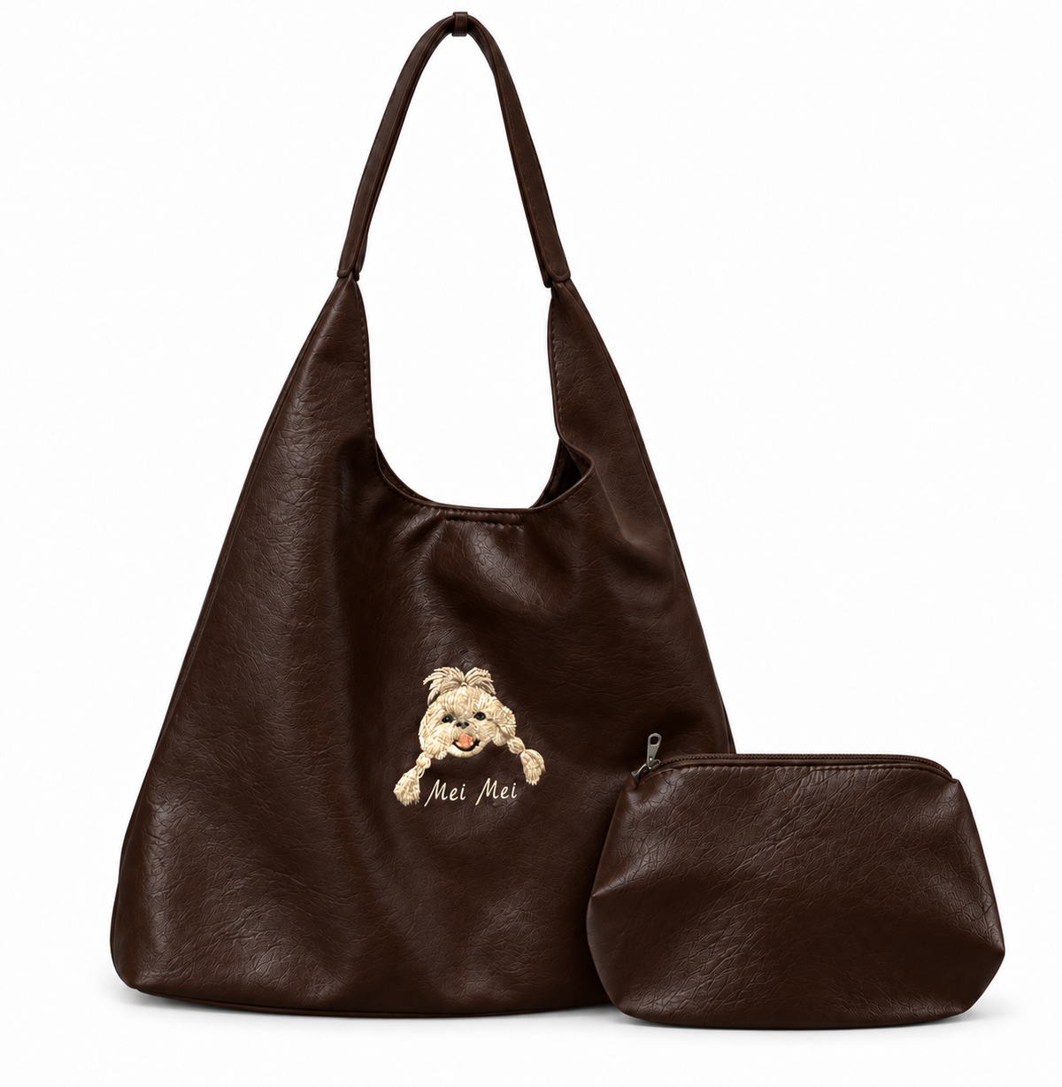 Fuwawa - Custom Pet PU Leather Shoulder Bag Set