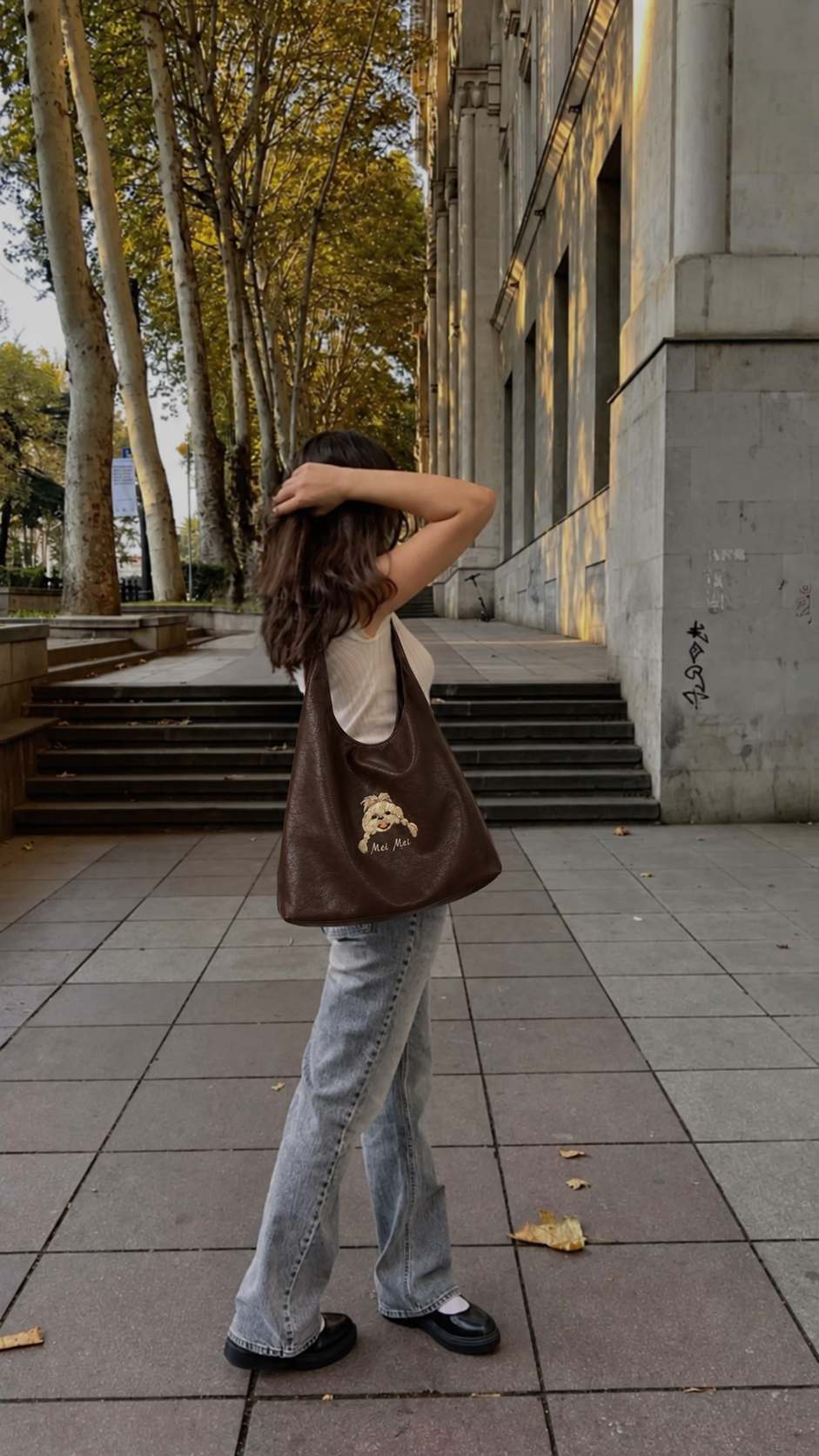 Fuwawa - Custom Pet PU Leather Shoulder Bag Set
