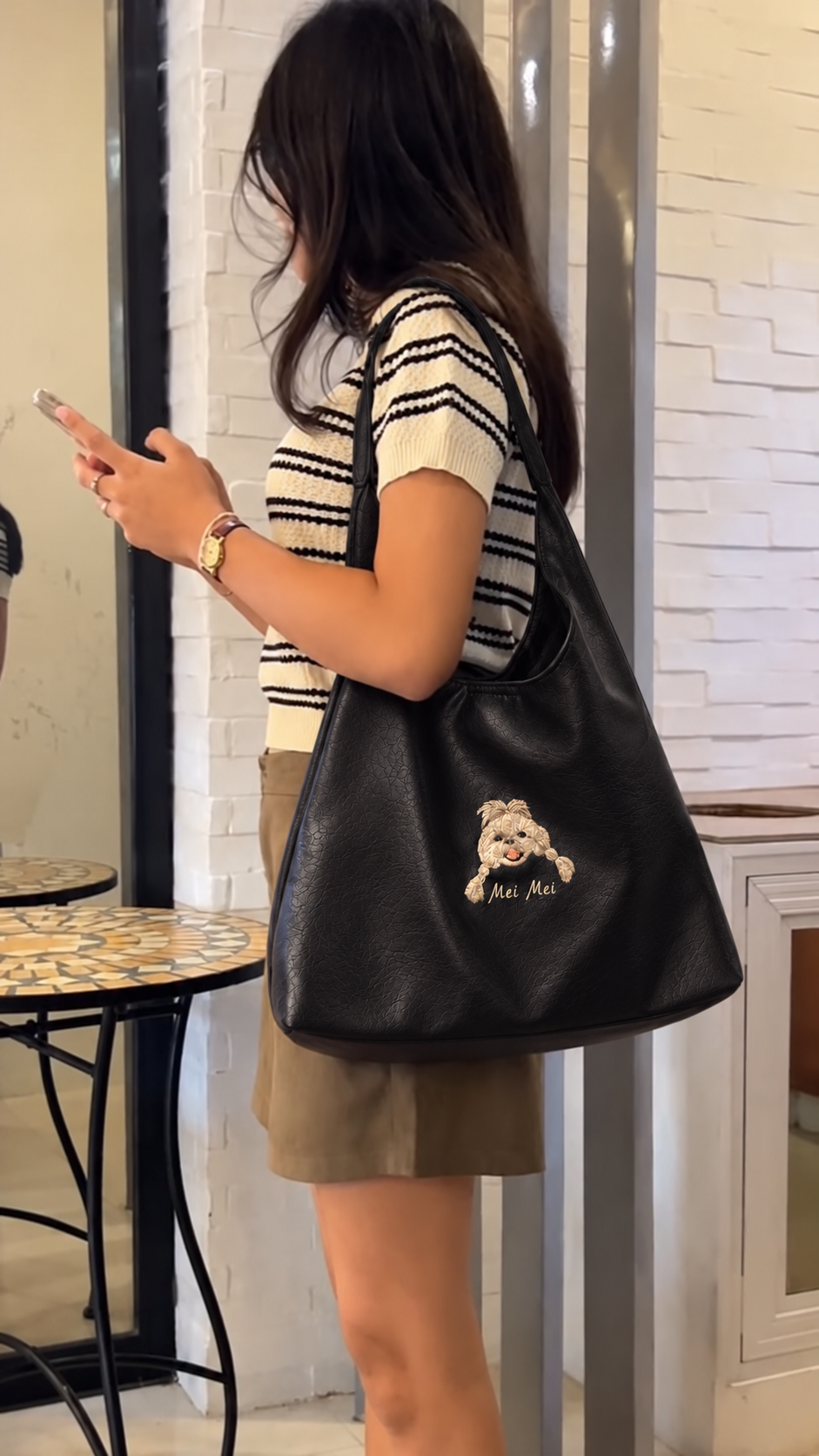 Fuwawa - Custom Pet PU Leather Shoulder Bag Set