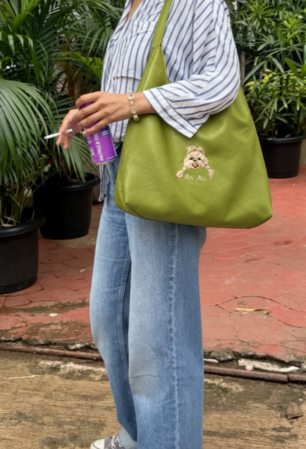 Fuwawa - Custom Pet PU Leather Shoulder Bag Set