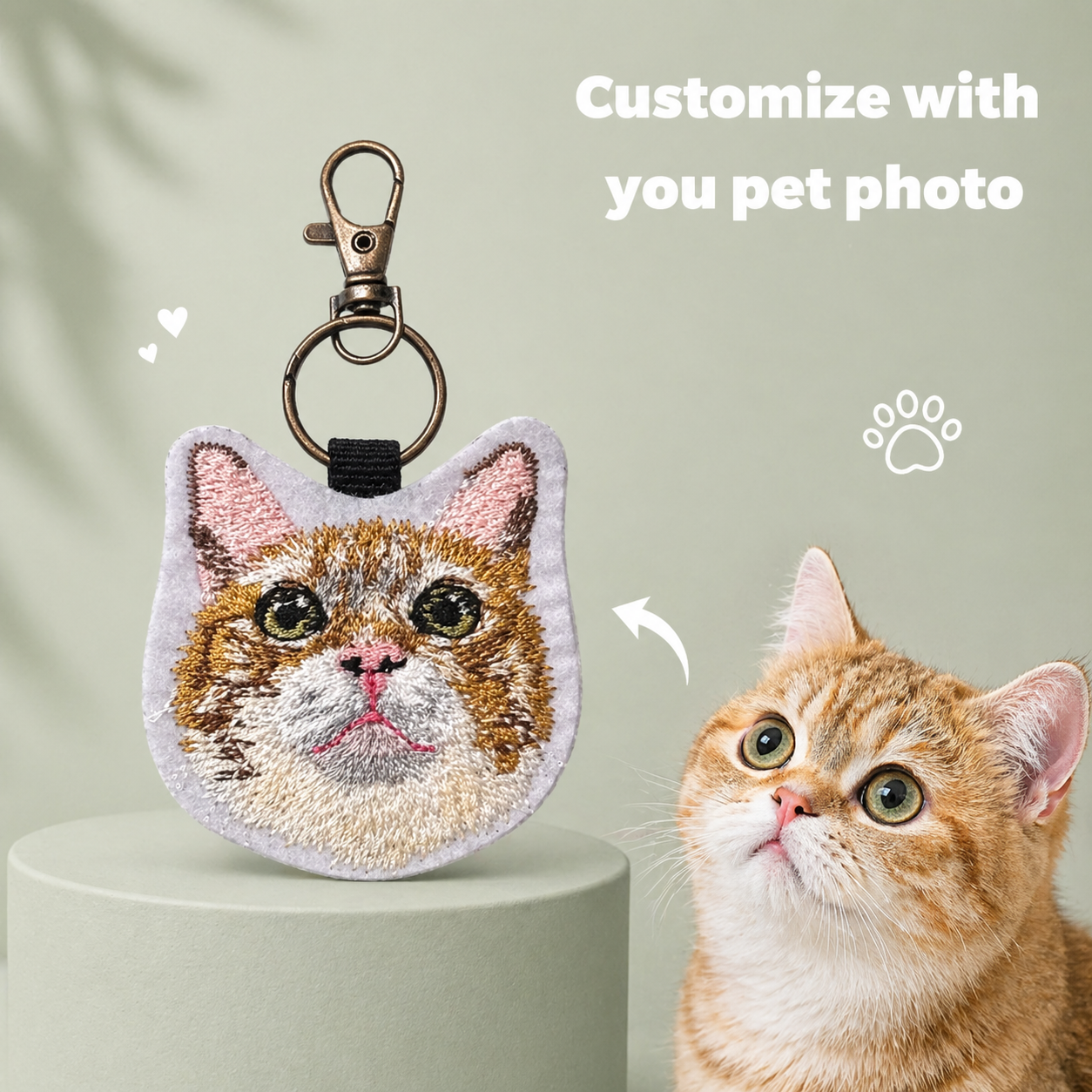 Pet Portrait Emboridery Key Chain