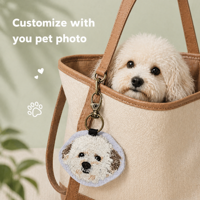 Pet Portrait Emboridery Key Chain