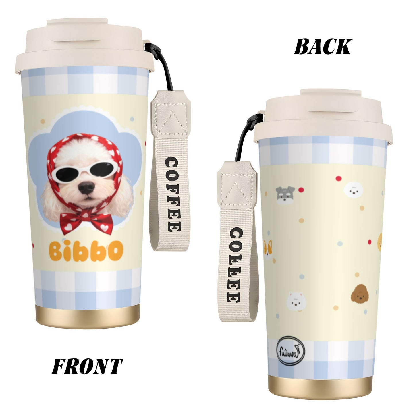 Fuwawa - 500ml Customized Stainless Coffee Cup