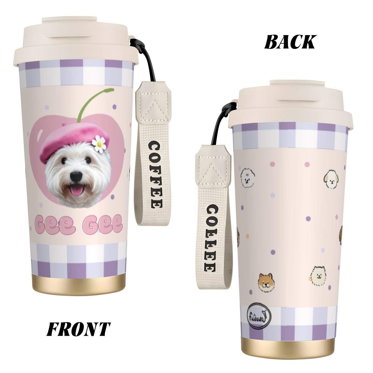 Fuwawa - 500ml Customized Stainless Coffee Cup