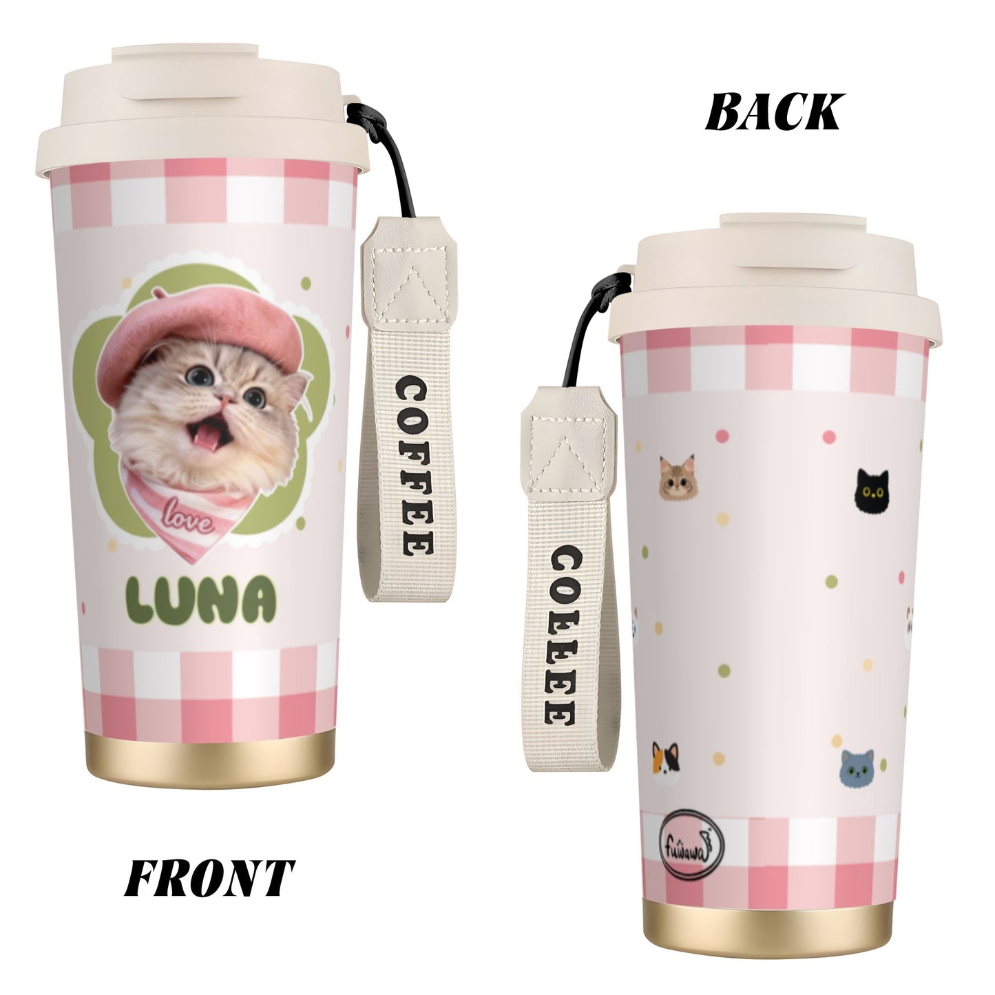 Fuwawa - 500ml Customized Stainless Coffee Cup