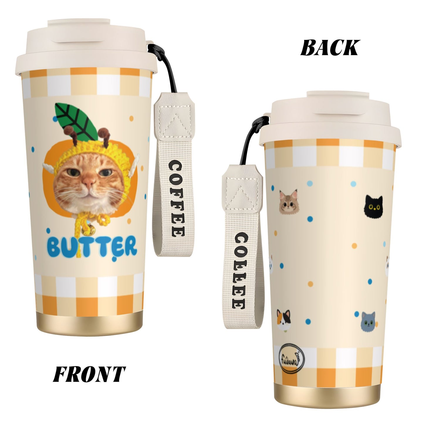 Fuwawa - 500ml Customized Stainless Coffee Cup
