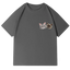 Customized Pet Portrait Embroidery T Shirt - 2 Portraits