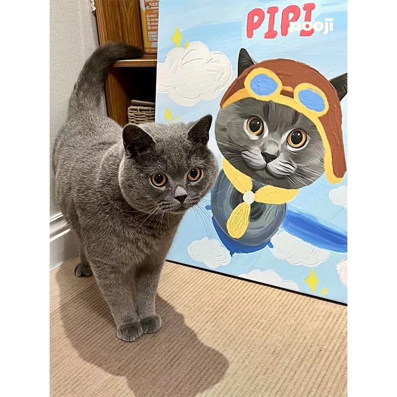 Pooji - Custom Pet Framed Giclee Art - Square