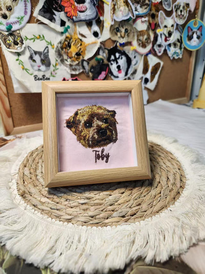 Customized Pet Embroidery Memory Portrait Frame