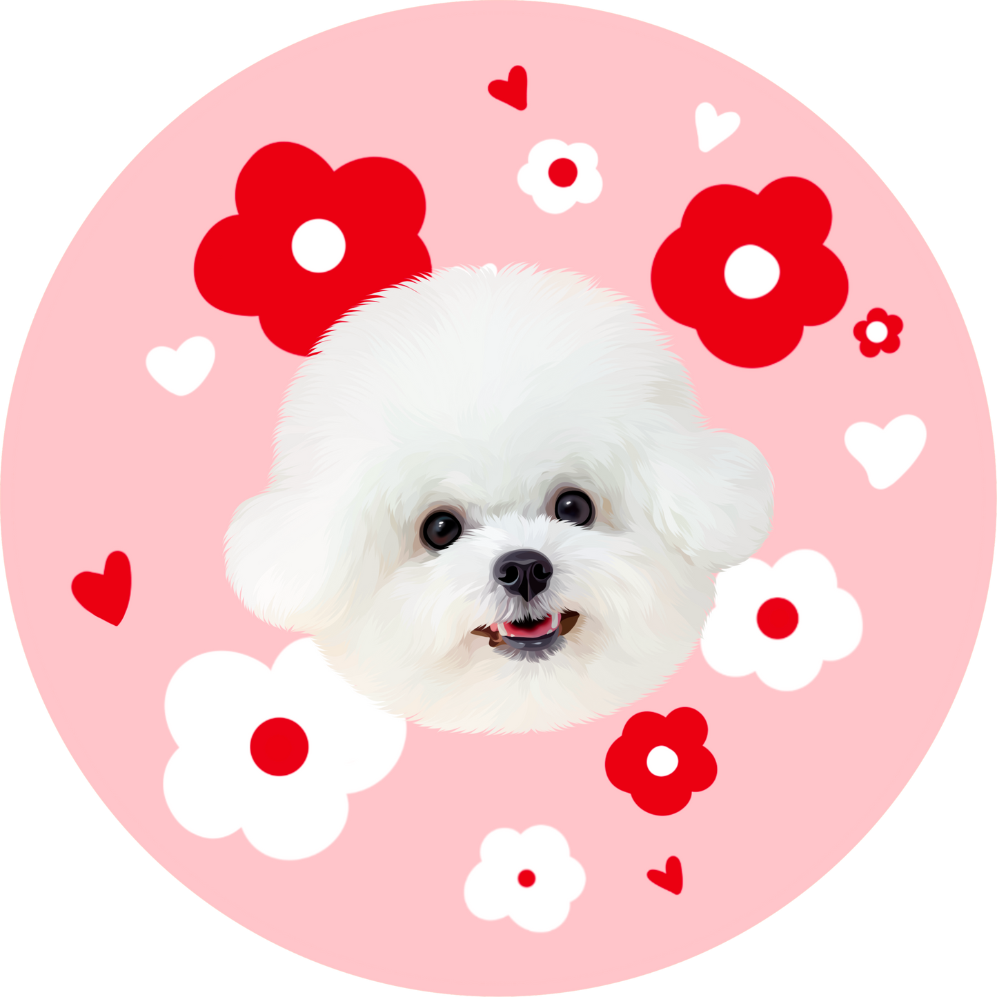 Pooji - Custom Pet Portrait Rug - Round