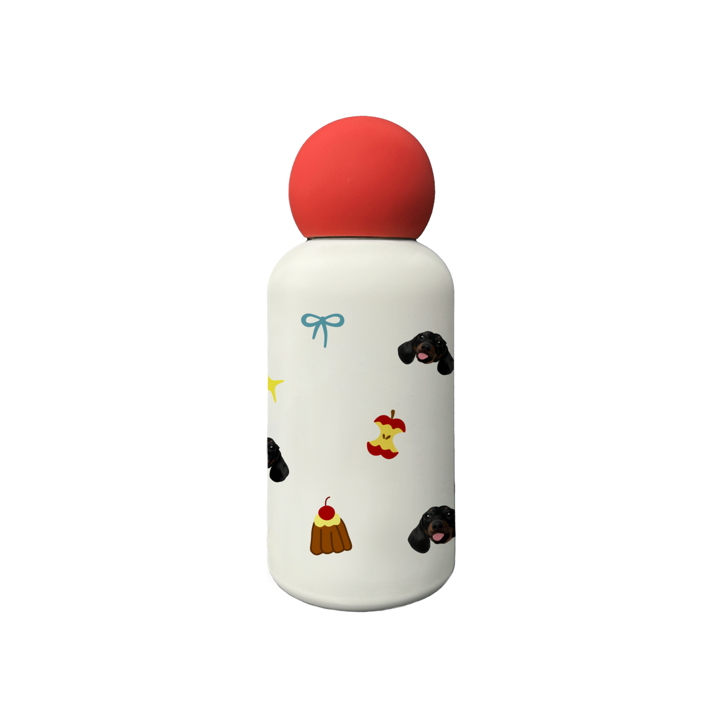 Pooji - 350ml Custom Stainless Steel Pet Mug Red Nose Water Bottle