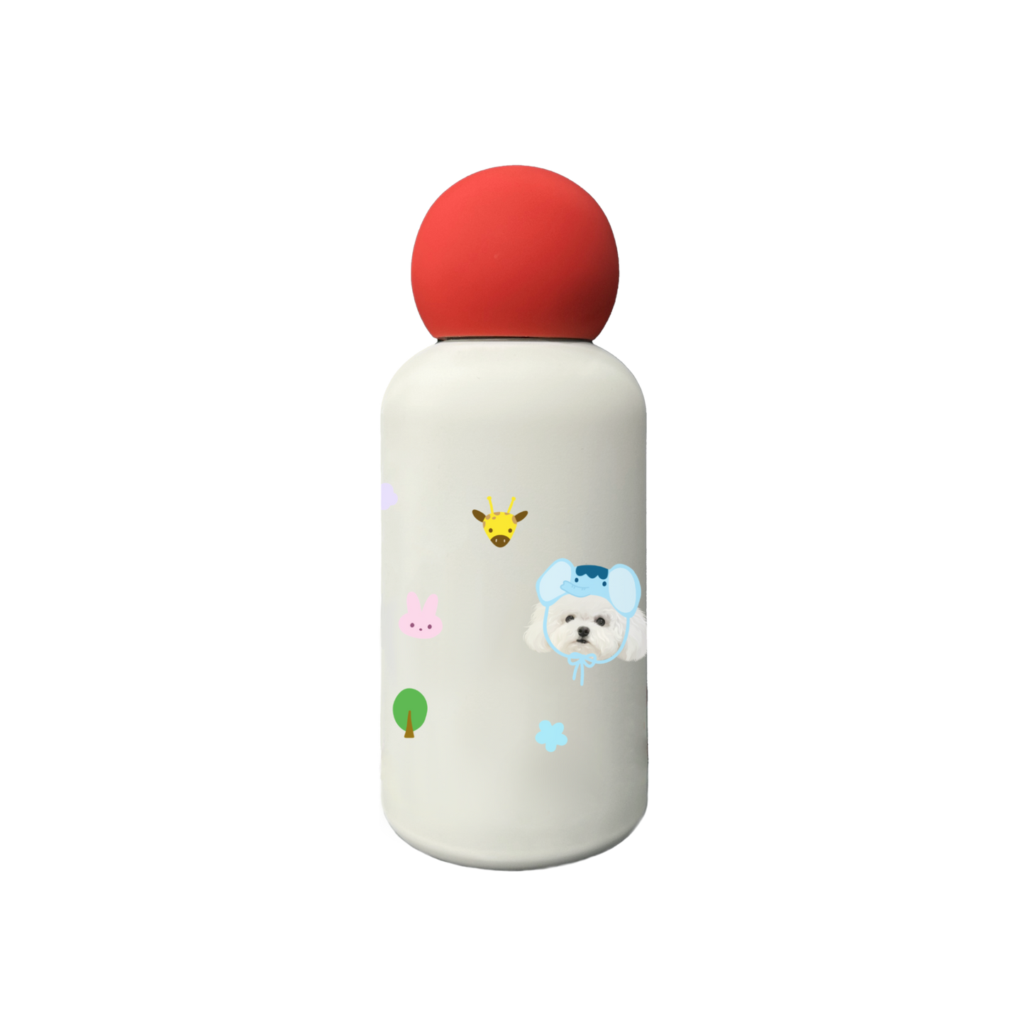 Pooji - 350ml Custom Stainless Steel Pet Mug Red Nose Water Bottle