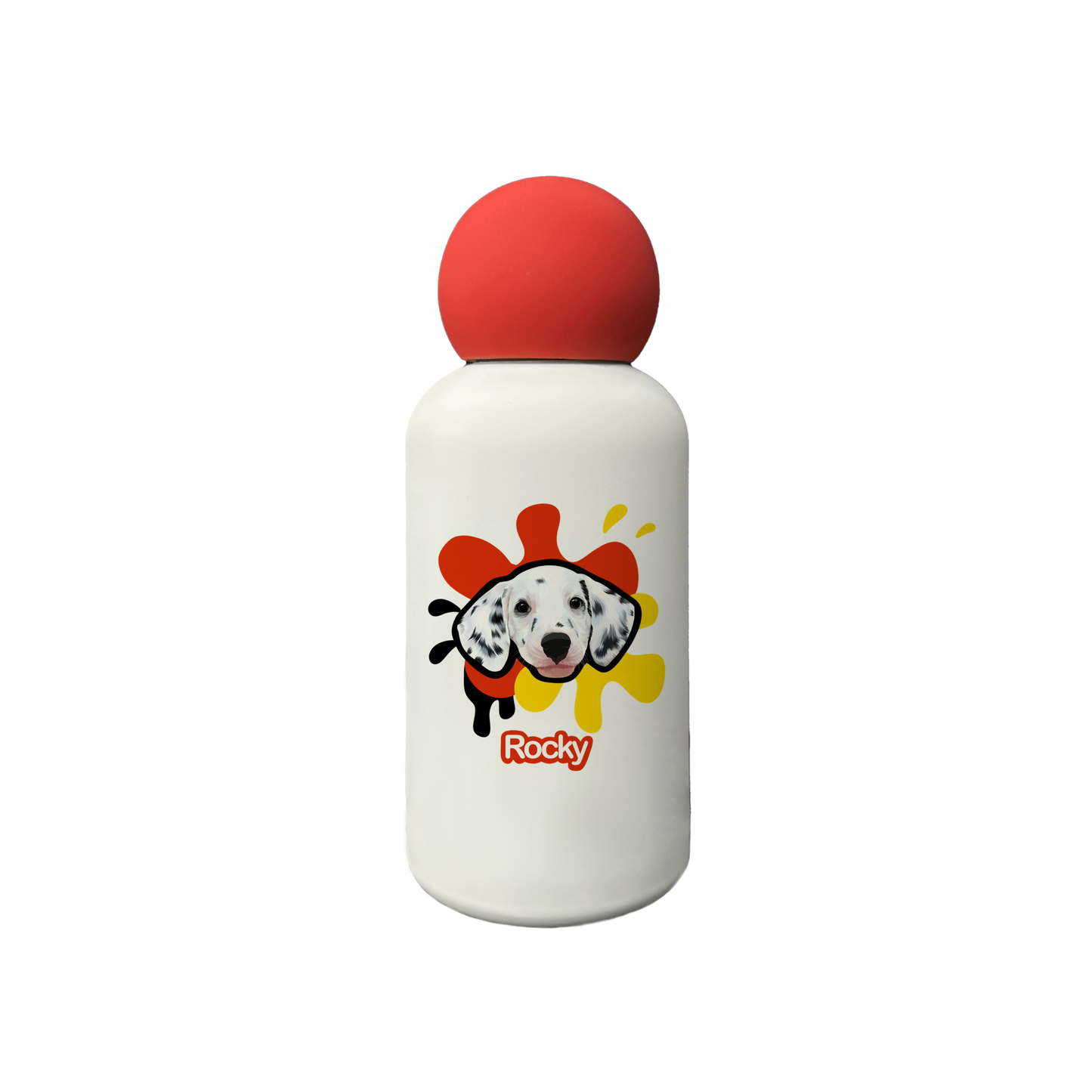 Pooji - 350ml Custom Stainless Steel Pet Mug Red Nose Water Bottle