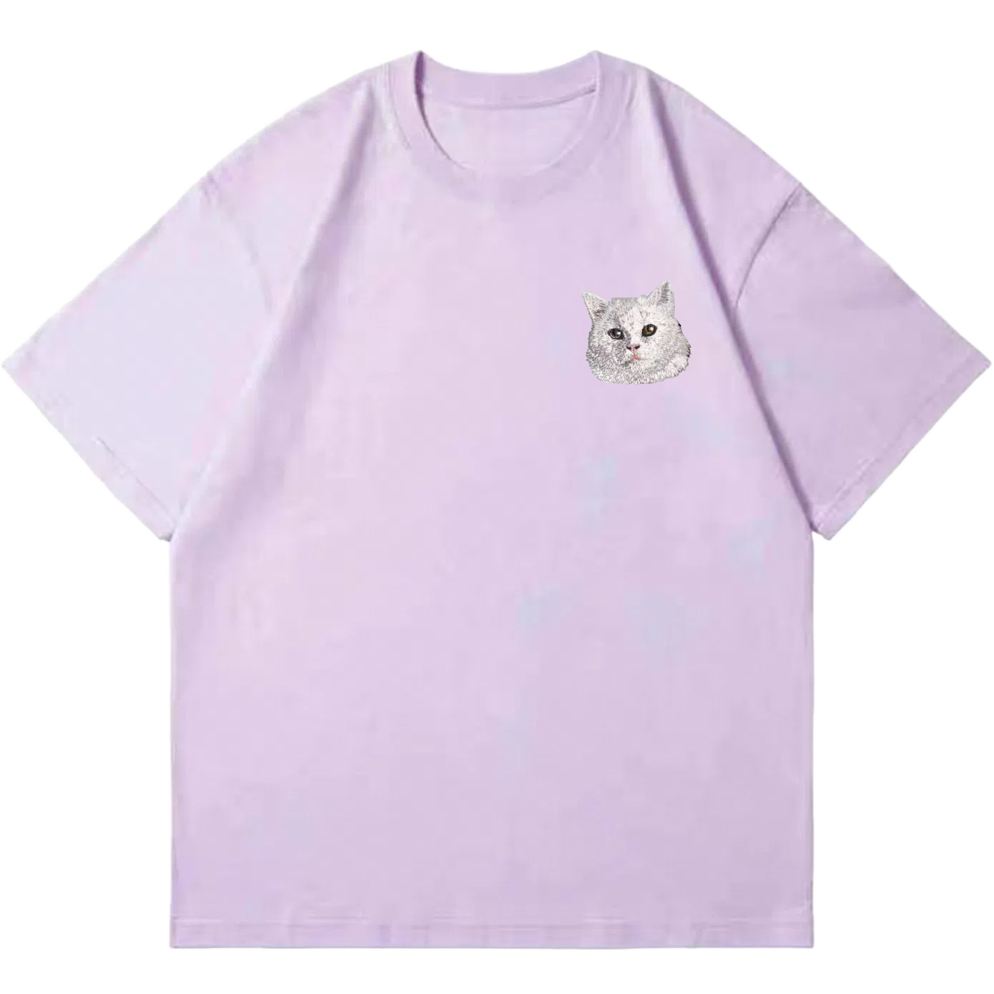 Customized Pet Portrait Embroidery T Shirt - 1 Portrait